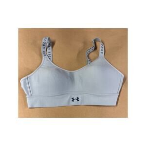 Under Armour Women's Infinity Mid sports bra in the blue atlantis color size SM